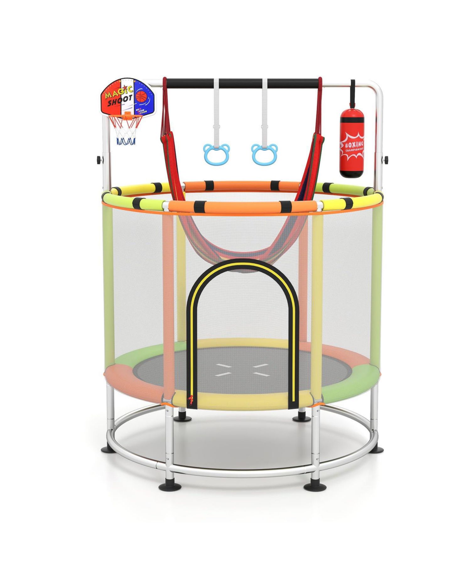 Kids Ages 3-6 6-in-1 Trampoline with Safety Net