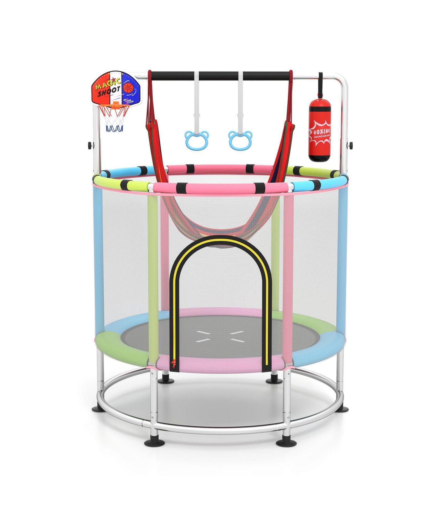 Kids Ages 3-6 6-in-1 Trampoline with Safety Net