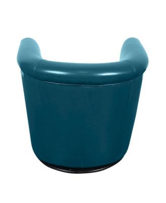 Marvel Contemporary Leather-Look Swivel Accent Chair, Blue