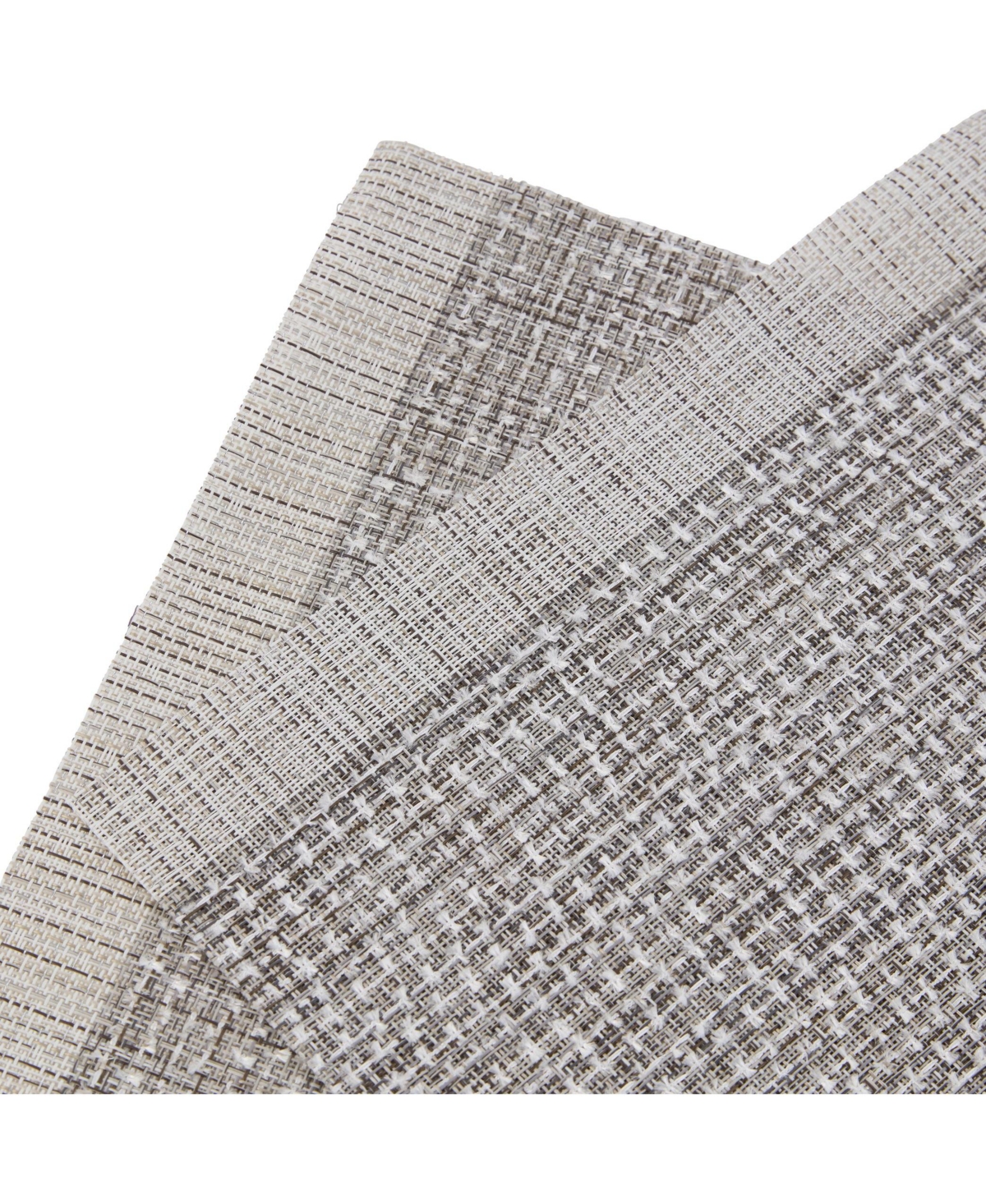 Dainty Home Knotted Boucle Border Texteline Outdoor Dining Set Textured Design Reversible 12" x 18" Rectangular Placemats Set of 6