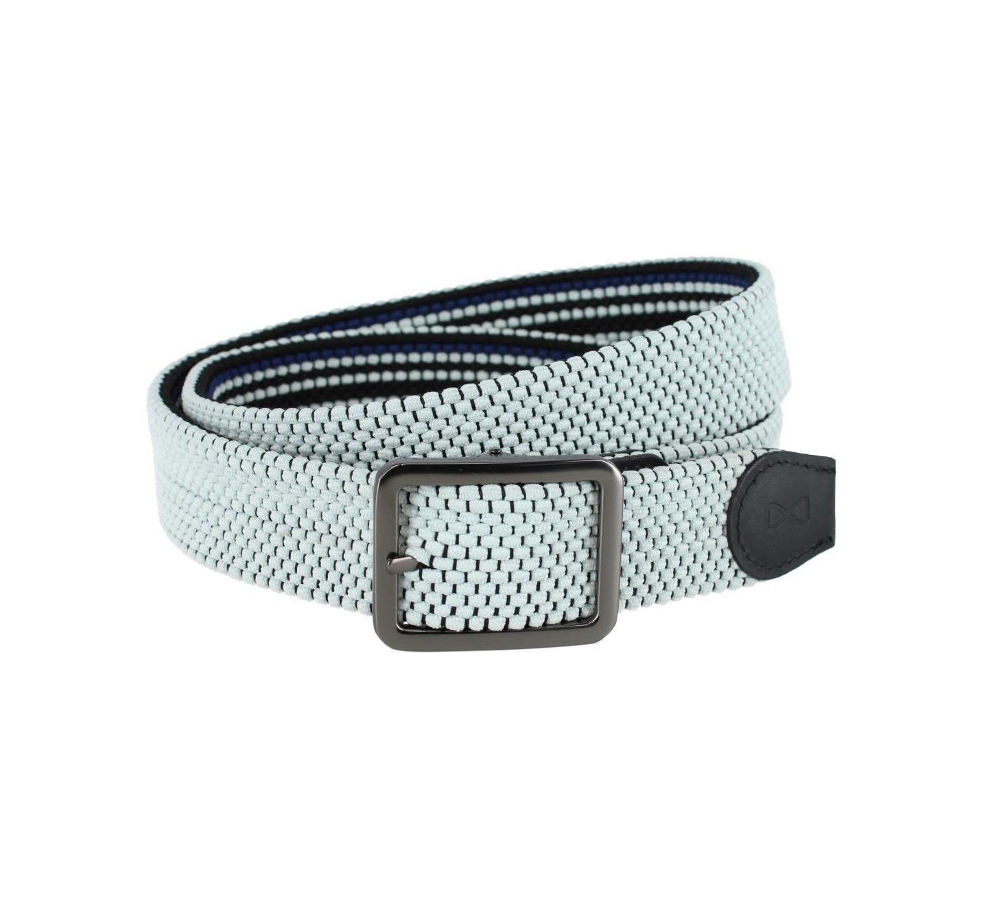 Мужской ремень TRAFALGAR Alejandro Black Stripes and White Reversible Braided 35MM Golf Belt, цвет: Чёрный / Белый — фото 3