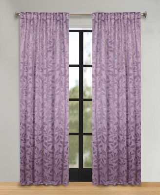 Leaves Modern Bohemian Back Tab Blackout Curtain Set, 52"x 96"