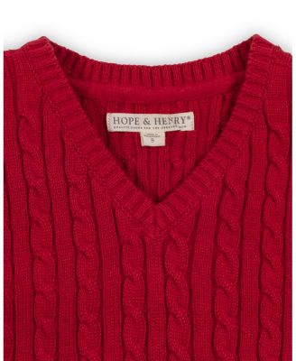 Big Boys Organic V-Neck Cable Sweater Vest