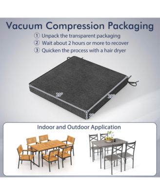 Outdoor Chair Cushion Set of 2 Waterproof Fade-Resistant Olefin Seat Cushions-Gray