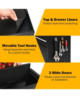 6-Drawer Tool Chest with Heightening Cabinet-Black