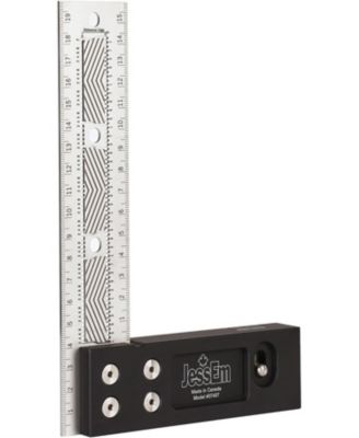 07408 300mm Stainless Steel Precision Square, Metric Measuring Tool with Flex Grip & Fade-Resistant Markings