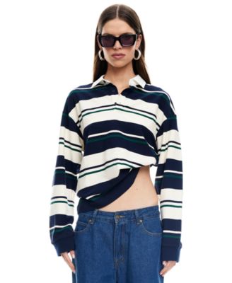 Women's Preppy Long-Sleeve Pull-On Top