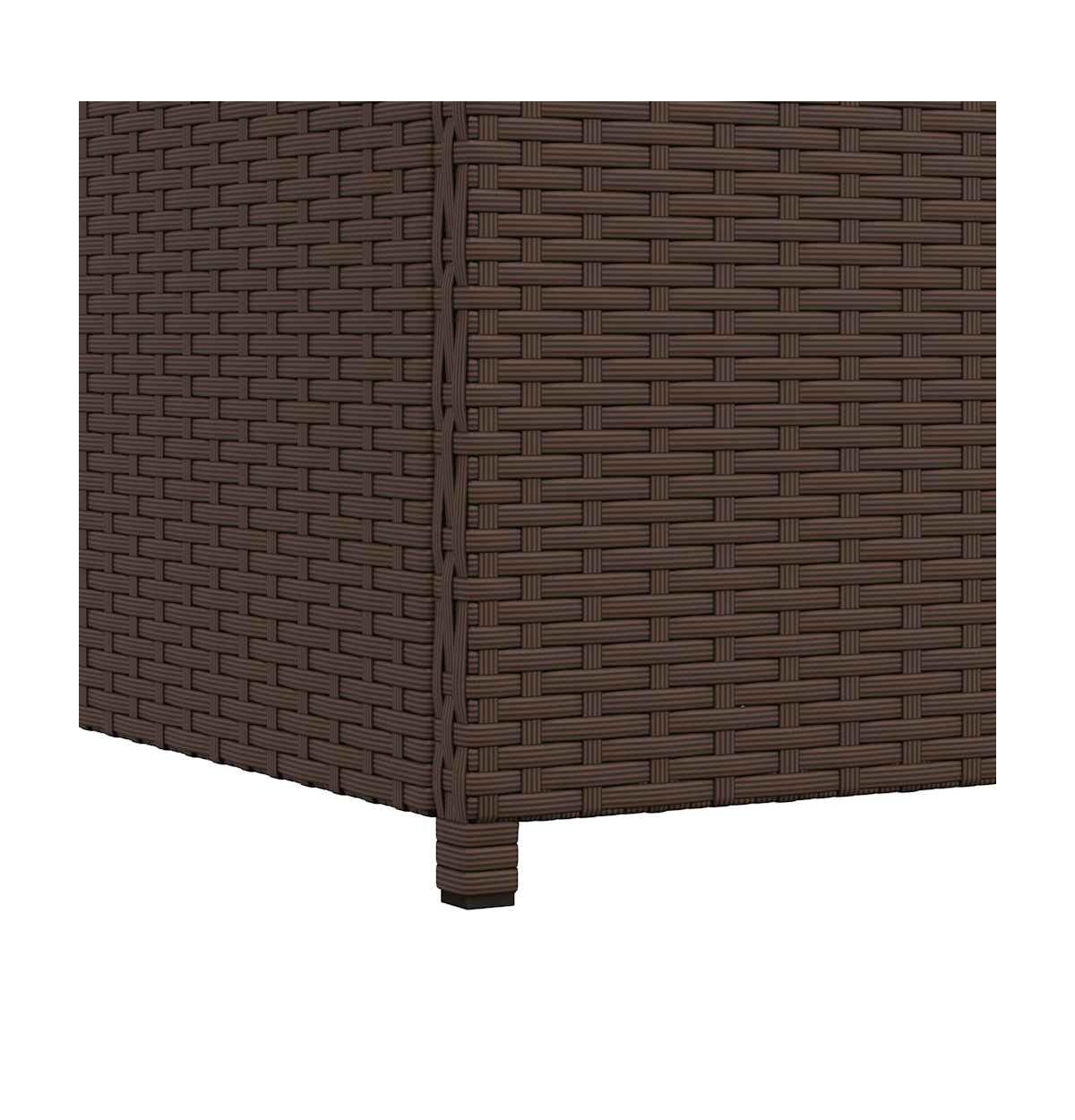 Patio Storage Box Brown 47.2"x19.7"x23.6" Poly Rattan