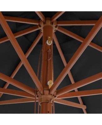 Garden Parasol with Wooden Pole 137.8" Anthracite