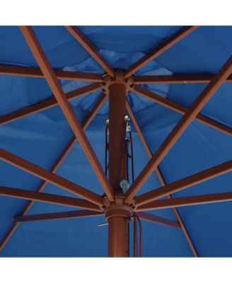 Garden Parasol with Wooden Pole 137.8" Blue