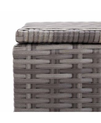 Patio Storage Box Gray 59.1"x19.7"x23.6" Poly Rattan