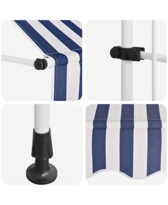 Retractable Awning Blue and white stripes