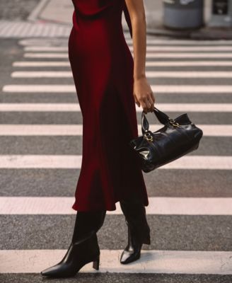 Women's Ennis Satin Sleeveless Bow Midi Dress