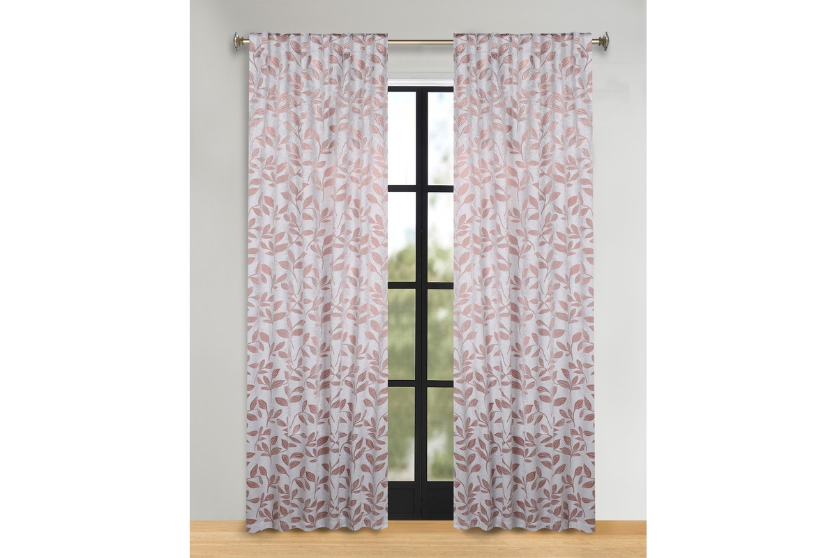 Superior Leaves Modern Bohemian Back Tab Blackout Curtain Set