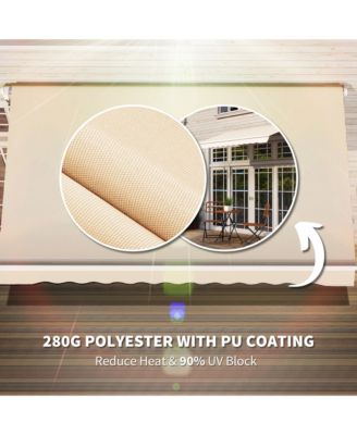 10'x8' Retractable Patio Awning/Sun Shade for Outdoor Patio