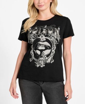 GUESS - Women's Short-Sleeve Poison Lips T-Shirt