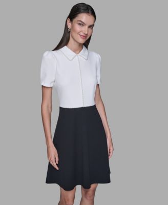 Women's Scuba Crepe Fit & Flare Dress