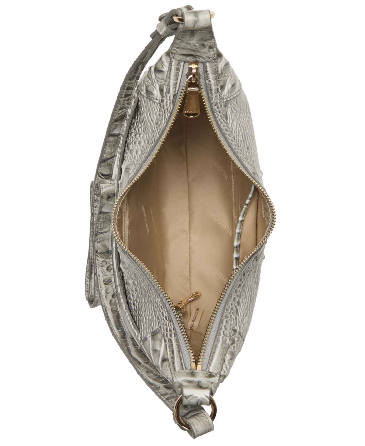 Brahmin Corinne Small Alden Road Leather Crossbody In Silver