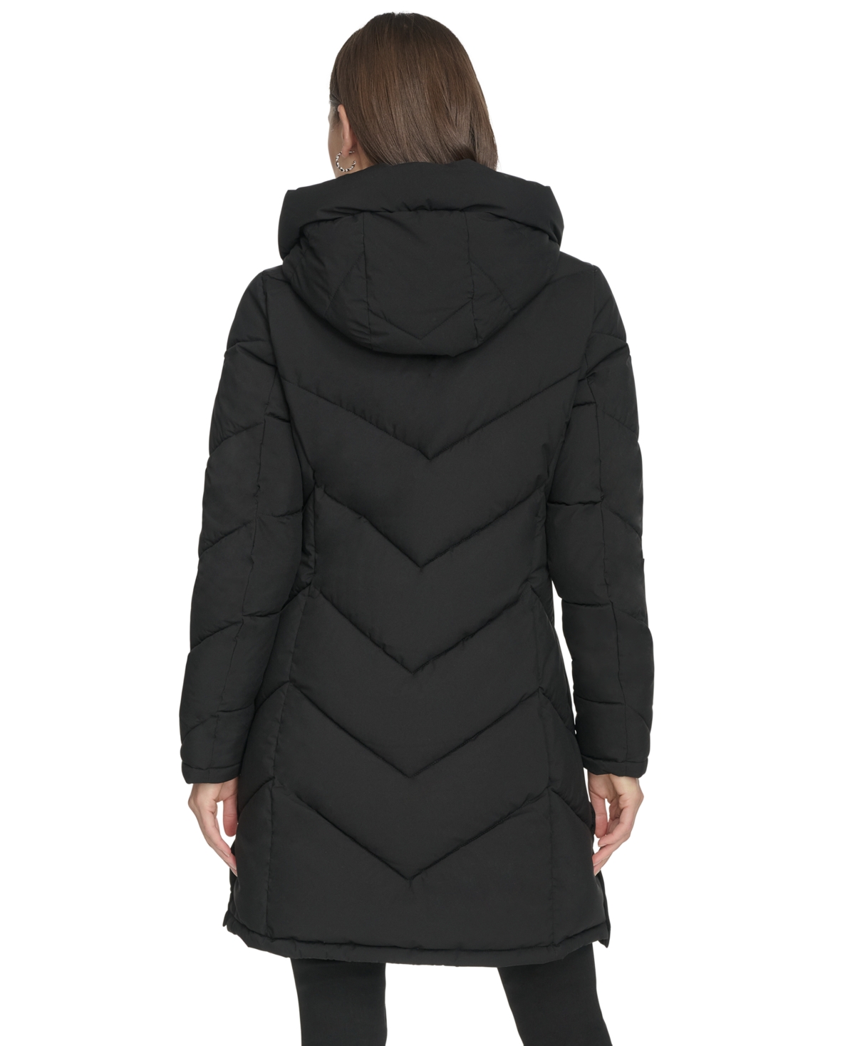 Calvin Klein Women's Lined Hooded Puffer Coat In Black