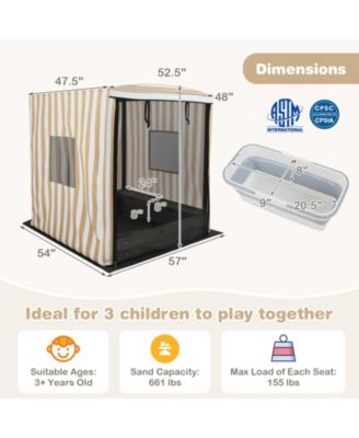 Wooden Sandbox With Canopy For Children 3+ Years Old