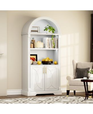 Arched Cabinet with 3-Color LED & Motion Sensor