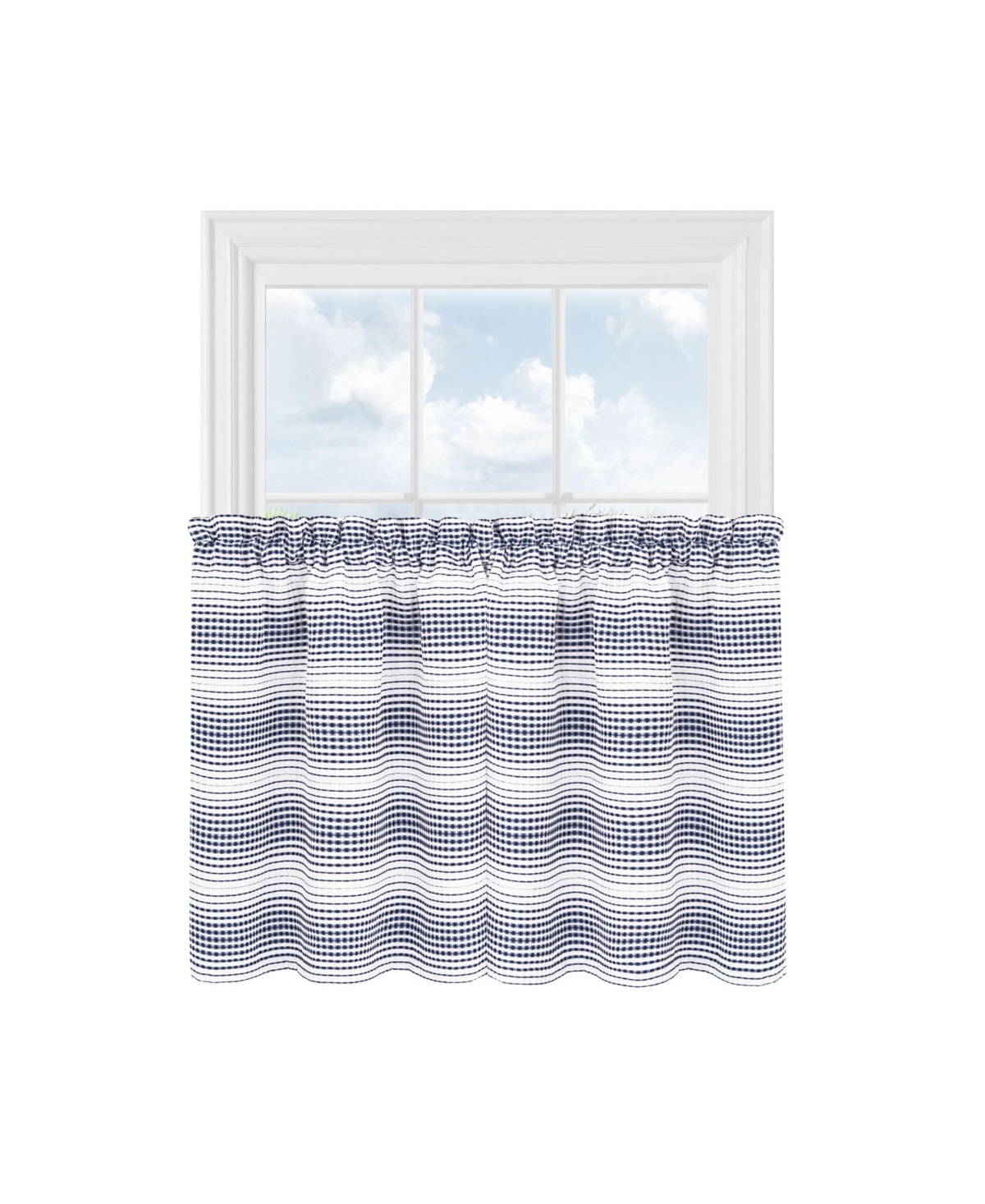 Kate Aurora Isabelle Abstract 3 Piece Cafe Rod Pocket Kitchen Curtain Tier And Valance Set