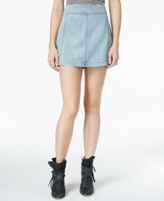 Free People Zip To It Denim Mini Skirt Macy's