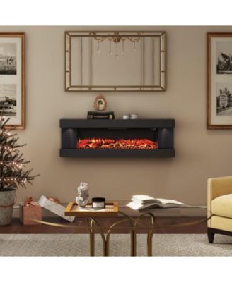 Suspended LED Light Mantel with Remote Control Stylish Electric Fireplace