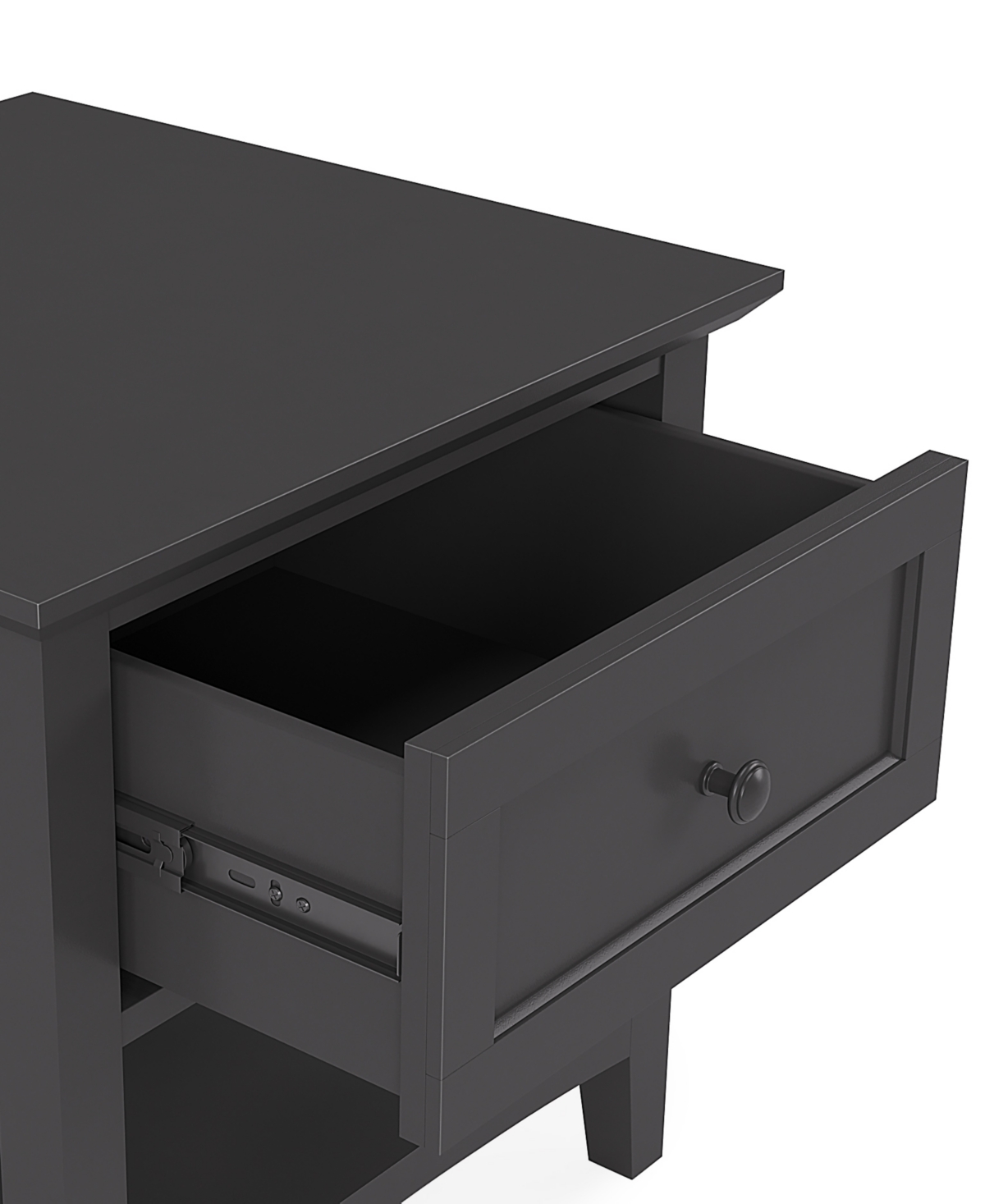 Macy's Furniture 24" Solid Wood Hedworth Square End Table In Black