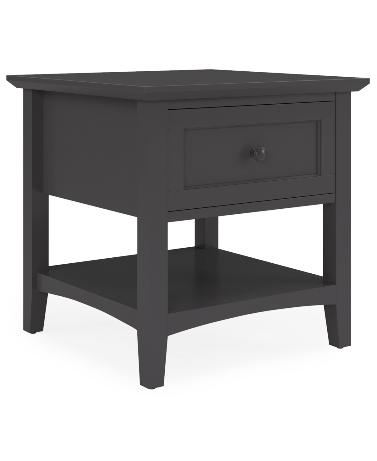 Macy's Furniture 24" Solid Wood Hedworth Square End Table In Black