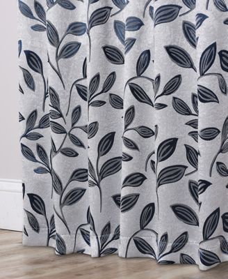 Leaves Modern Bohemian Back Tab Blackout Curtain Set, 52"x 63"