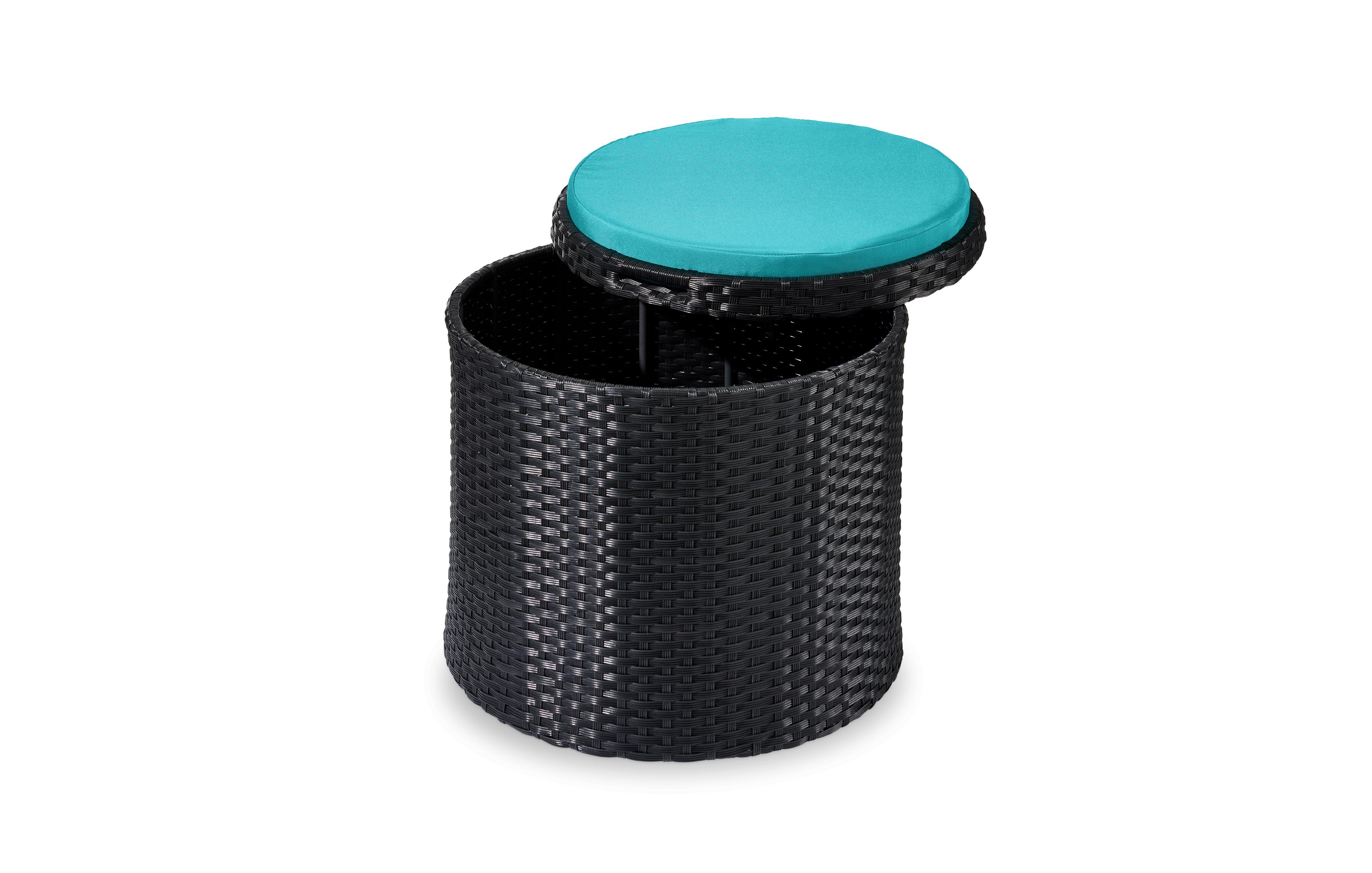 Best Choice Products Round Wicker Ottoman, Multipurpose Furniture w/ Removable Cushion, Steel Frame