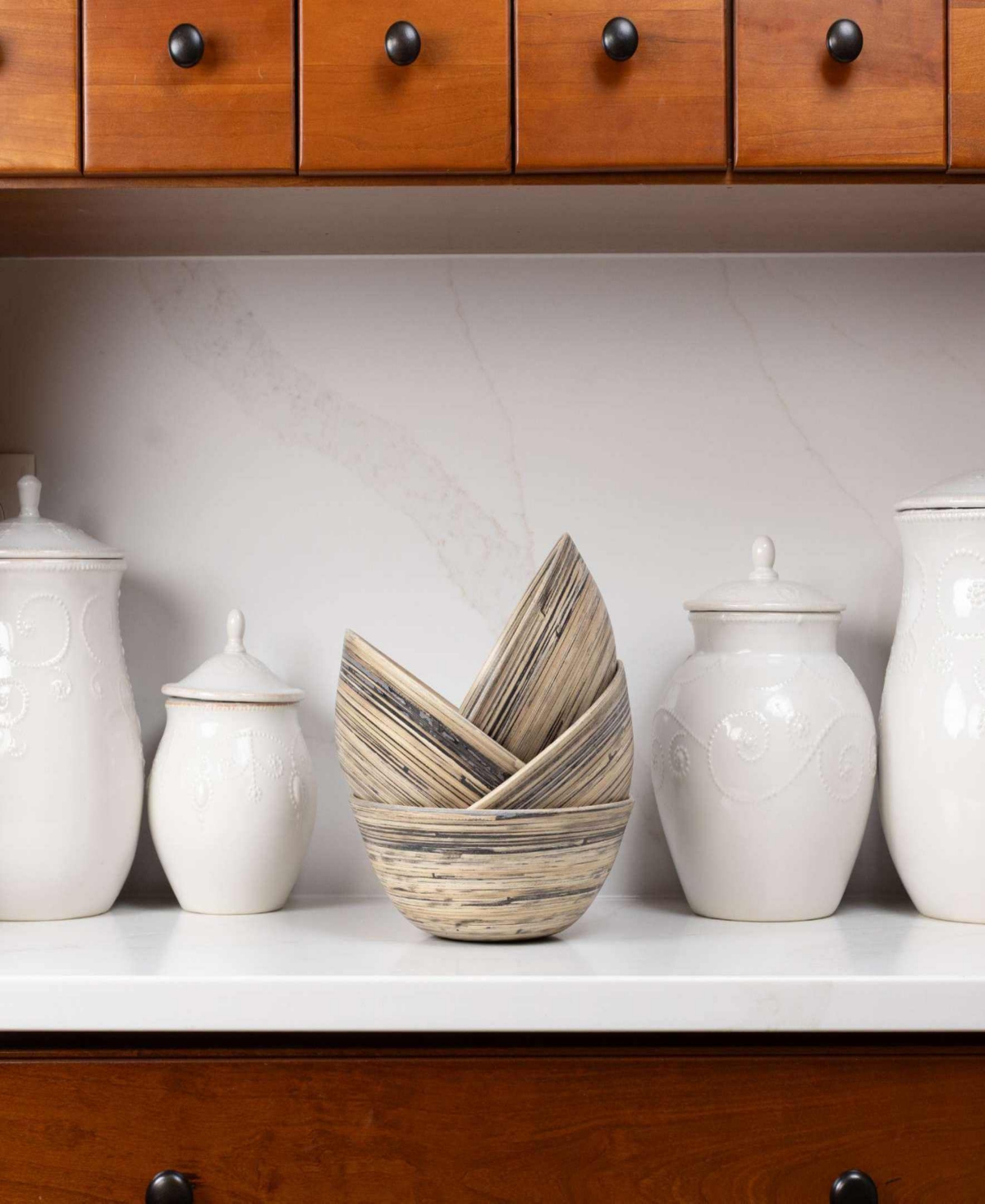 Joyce Chen Lexa Collection 4-pc. Salad Bowl Set In Brown