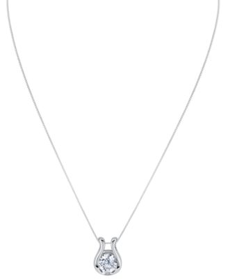 Lab Grown Diamond Horseshoe Pendant Necklace (1-1/2 ct. t.w.) in 14k White or Yellow Gold