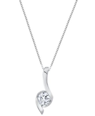 Sirena - Lab Grown Diamond Signature Pendant Necklace (1 ct. t.w.) in 14K Gold