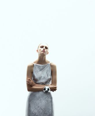 Women's Metallic Open Back Dress