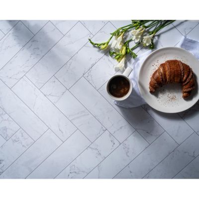 Duo Board - 30x40" Double Sided Surface Board, Zigzag Marble White/Zigzag Marble Black