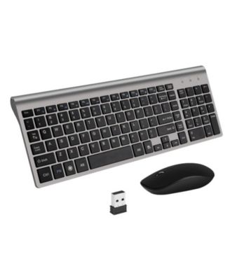 Wireless Keyboard and Mouse Combo - Scissor Ultra-Thin Silent Ergonomic Keyboard with Numeric Keys - 2.4G Receiver for PC, Laptop, Desktop - Iron Gray