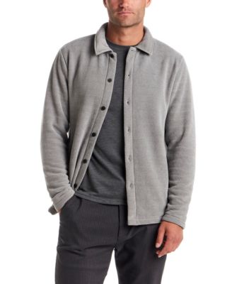 Men's Brushed Corded Button-Front Shirt Jacket