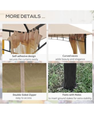10' x 10' Patio Gazebo with Mesh Sidewalls & 2-Teir Canopy,