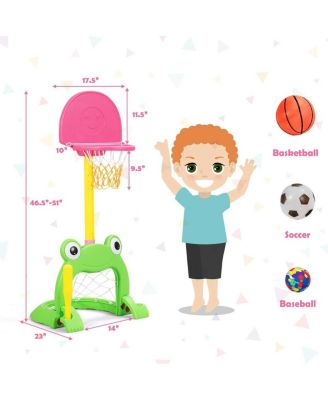 3-in-1 Kids Basketball Hoop Set Stand