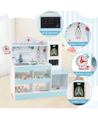 Wooden Doctor Playset with Stethoscope for Toddlers over 3 Years Old