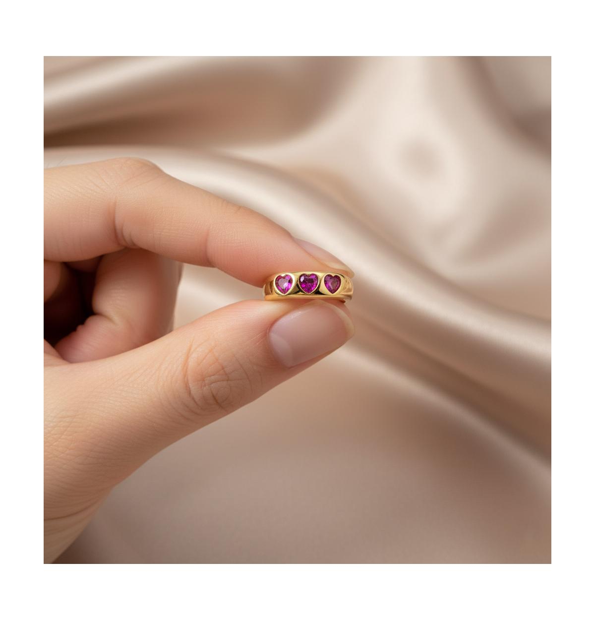 GiGiGirl 14k Yellow Gold Plated with Purple Cubic Zirconia Cluster Heart Halo Promise Ring