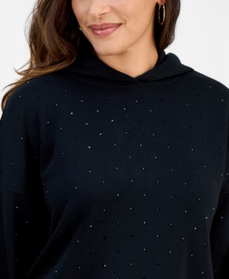 Petite Shine Embellished Hoodie