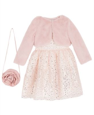 Rare Editions - Girls 4T-6X Sequin Jacket Dress with Purse