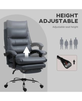 Microfibre Massage Office Chair with Heat, Reclining, Light