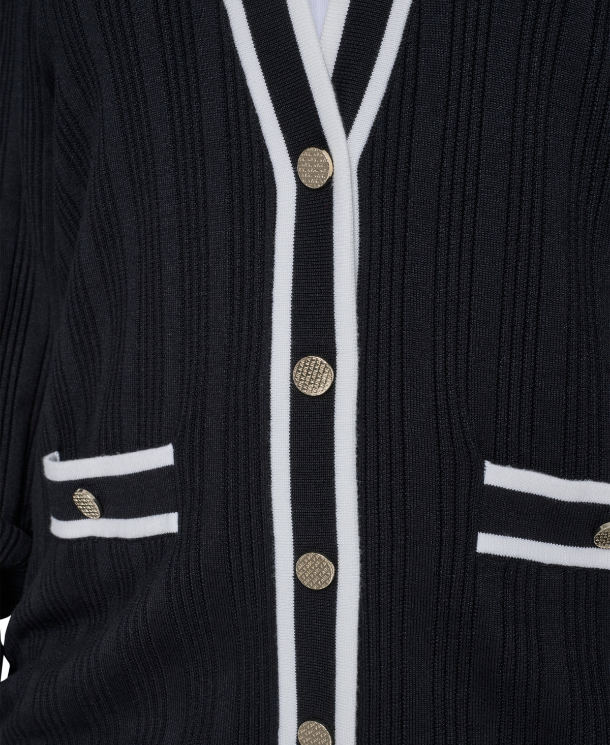 Karl Lagerfeld Paris Plus V-Neck Button Front Cardigan