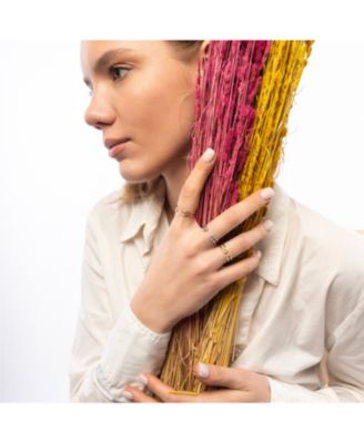 Sterling Silver Pave Jewelled Safety Pin Ring