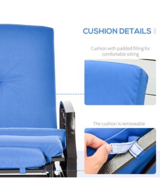 Outdoor Recliner, Reclining Chair w/ Footrest & Cushions,