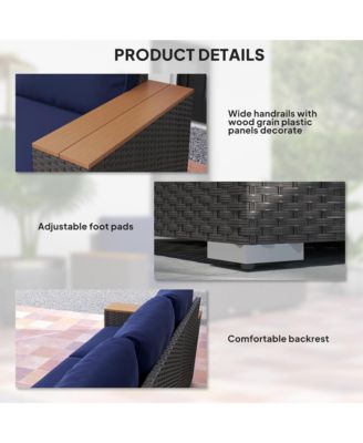 3-Seater Outdoor Sofa w/ Thick Cushions, Patio Couch,